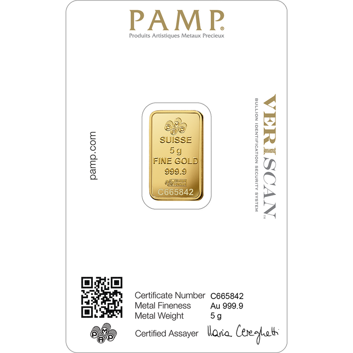 5 Gram Gold Bar - Pamp Lady Fortuna