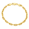 5MM Solid Alternating Mariner Bracelet in polished yellow gold