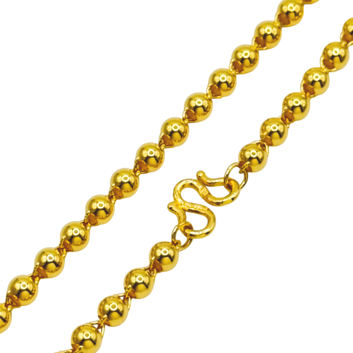 24K Yellow Gold 4MM Ball Chain