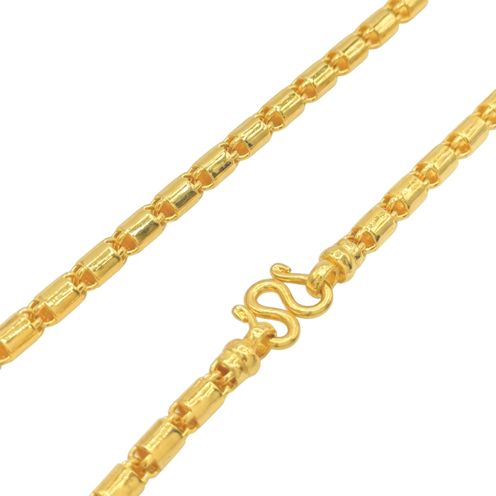 24K Yellow Gold 5MM Barrel Link Chain