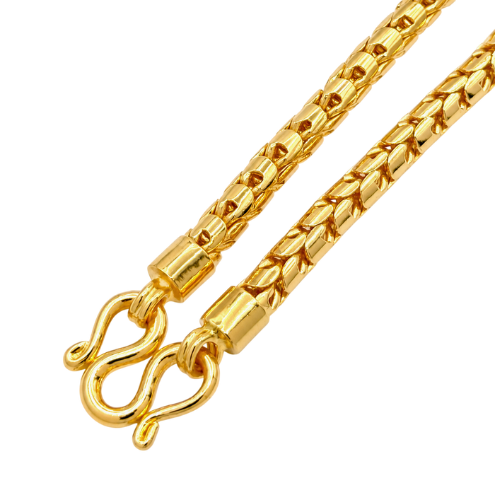 24K Yellow Gold 5MM Dragon Scale Chain