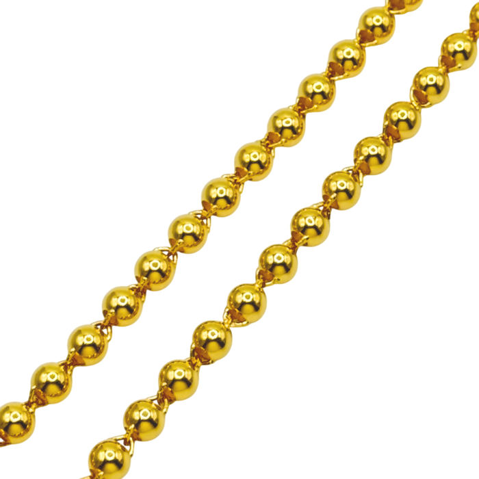 24K Yellow Gold 5MM Ball Chain