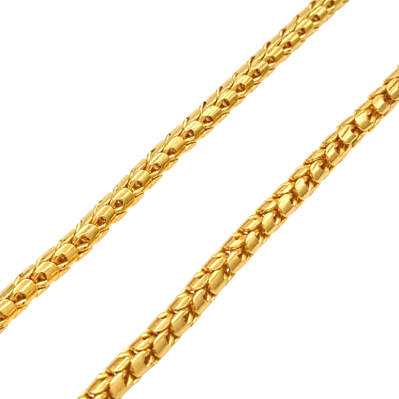 24K Yellow Gold 5MM Dragon Scale Chain