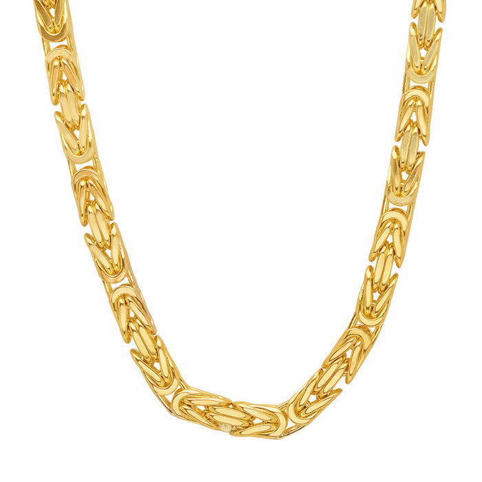 6.5MM Solid Byzantine Chain in yellow gold, product view 1