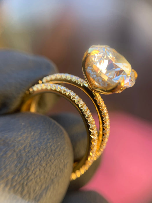 Micro French Pavé Hidden Halo Engagement Ring — original photograph 4