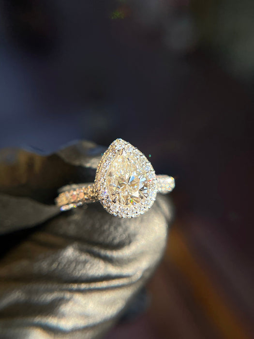 Cathedral Pavé Halo Engagement Ring — original photograph 2