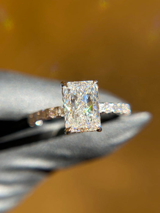 French Pavé Hidden Halo Engagement Ring — original photograph 2