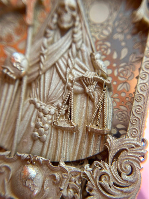 Santa Muerte and Owl Pendant