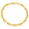 6MM Solid Alternating Mariner Bracelet in polished yellow gold