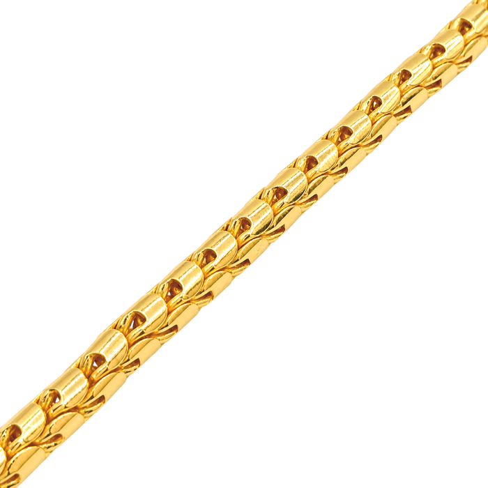 24K Yellow Gold 6MM Dragon Scale Bracelet