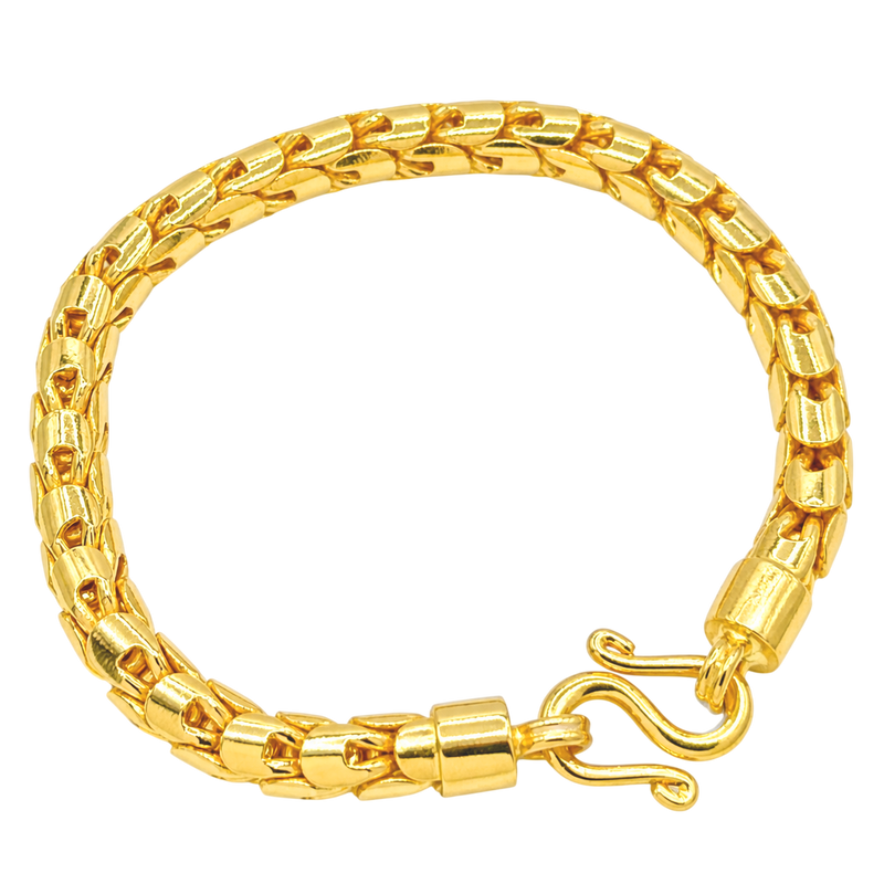 24K Yellow Gold 6MM Dragon Scale Bracelet