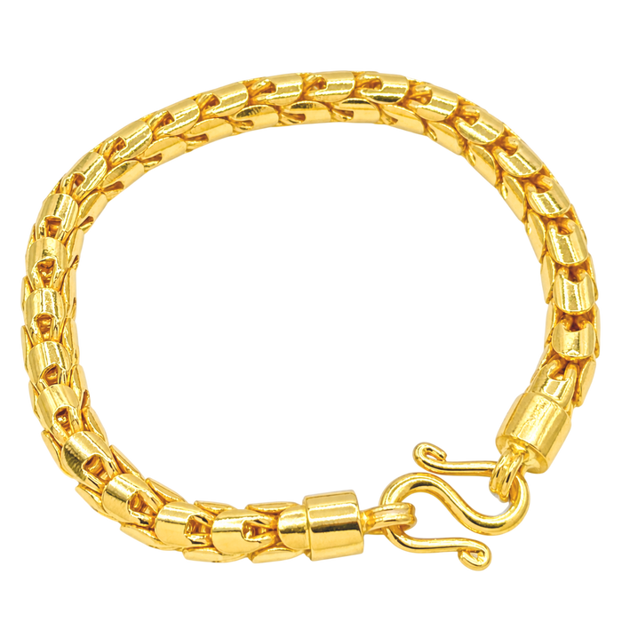 24K Yellow Gold 6MM Dragon Scale Bracelet