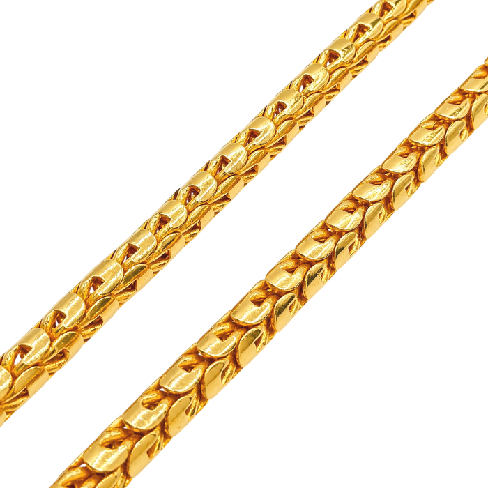 24K Dragon Heads w/ VS Diamond Eyes 7.5MM Dragon Scale Chain