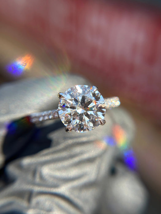 Pavé Cathedral Hidden Halo Engagement Ring — original photograph 4