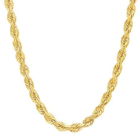 7MM Solid Diamond-Cut Rope Chain