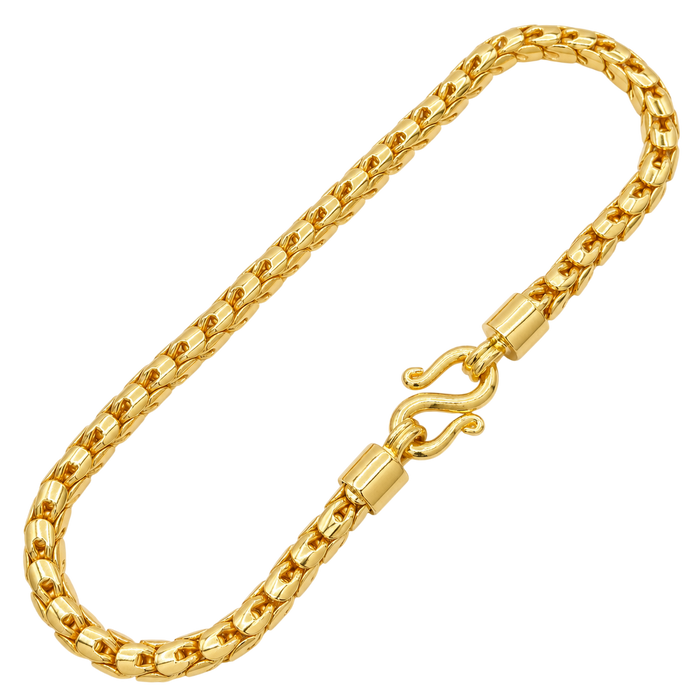 24K Yellow Gold 5.5MM Dragon Scale Bracelet
