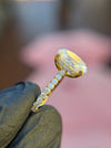 French Pavé Cathedral Hidden Halo Engagement Ring — original photograph 2