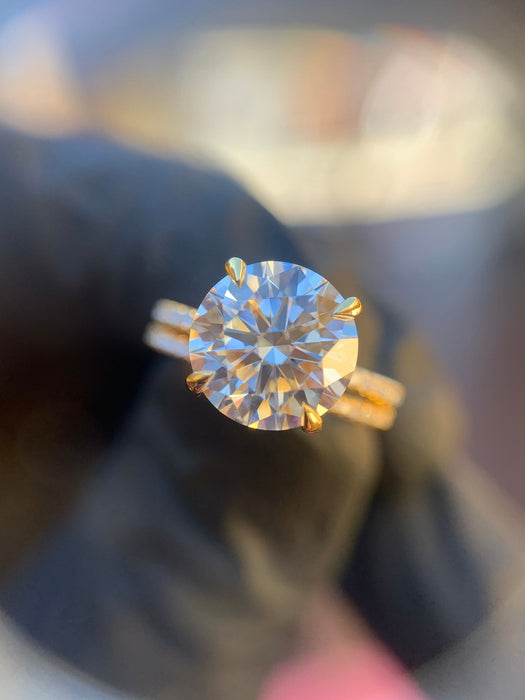 Micro French Pavé Hidden Halo Engagement Ring — original photograph 2