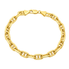 8MM Solid Alternating Mariner Bracelet in polished yellow gold