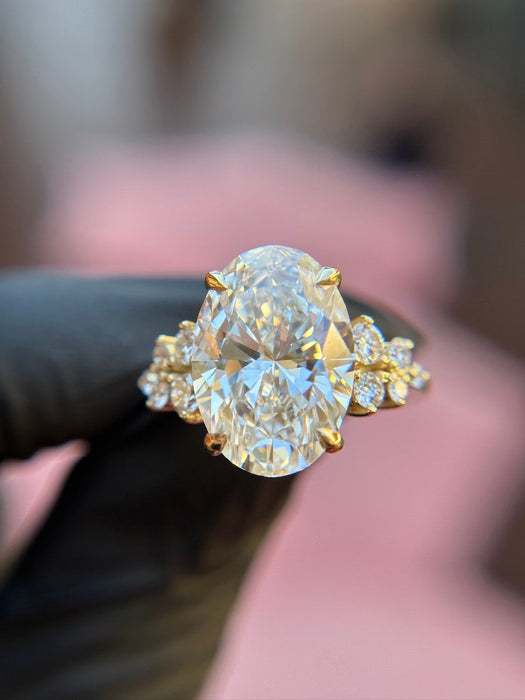 Floral Cluster Accent Engagement Ring — original photograph 3