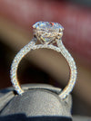 Pavé Cathedral Hidden Halo Engagement Ring — original photograph 3