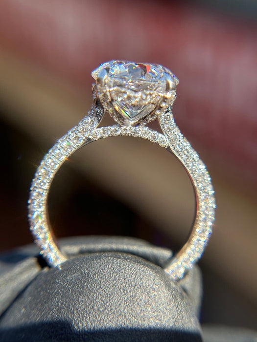 Pavé Cathedral Hidden Halo Engagement Ring — original photograph 3
