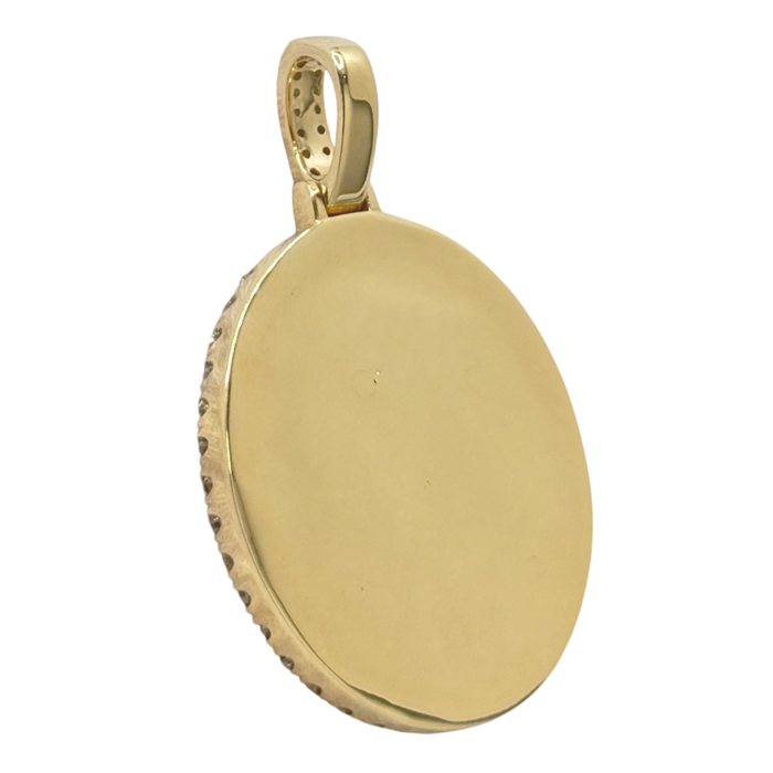 Diamond Cut Jesus Pendant w/ Diamond Frame