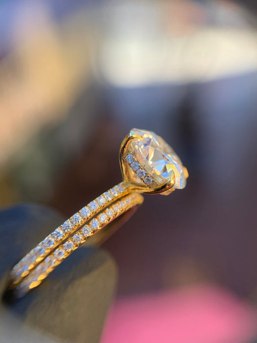 Micro French Pavé Hidden Halo Engagement Ring — original photograph 1