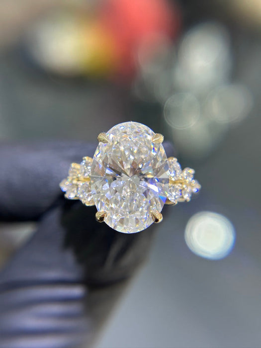 Floral Cluster Accent Engagement Ring — original photograph 2