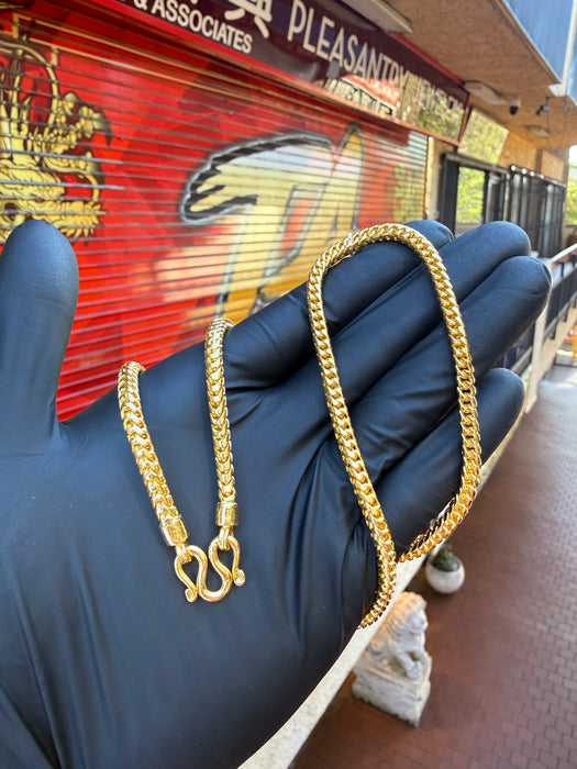 24K Yellow Gold 4.2MM Franco Chain
