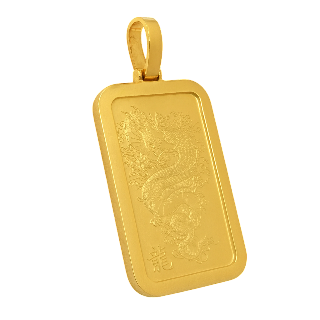 monja　Chapado en Laton ゴールドヘアラインHg1 1oz PAMP Bar w/ Plain 18K Yellow Gold Bezel– Ta Jewelers