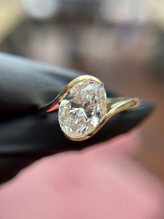 Diamond Bezel-Set Bypass Engagement Ring — original photograph 3