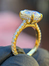 French Pavé Cathedral Hidden Halo Engagement Ring — original photograph 1