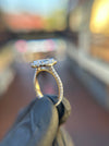 French Pavé Halo Cathedral Engagement Ring — original photograph 4
