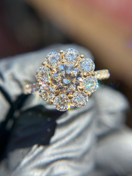Large Cluster Halo Engagement Ring — original photograph 3