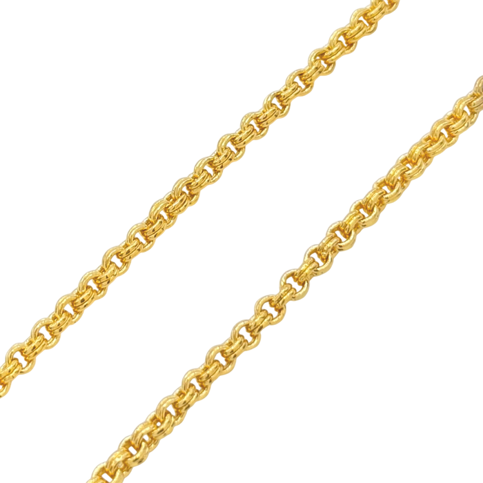24K Yellow Gold 2.8MM Double Link Rolo Chain