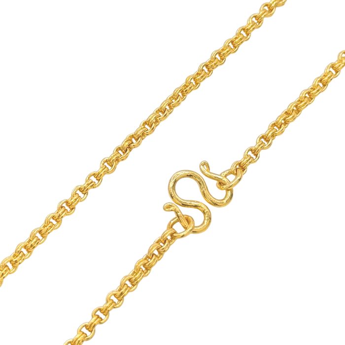 24K Yellow Gold 2.8MM Double Link Rolo Chain
