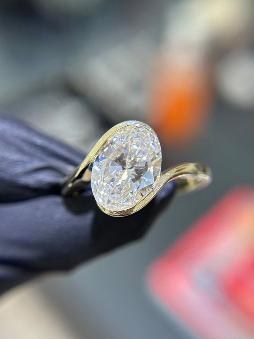 Diamond Bezel-Set Bypass Engagement Ring — original photograph 1