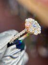 Large Cluster Halo Engagement Ring — original photograph 2