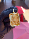 Diamond-Cut Back and Border Foo Dog Pendant