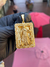 Diamond-Cut God of War (Guan Gong) Openwork Rectangular Pendant