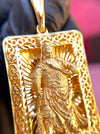 Diamond-Cut God of War (Guan Gong) Openwork Rectangular Pendant
