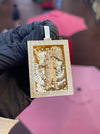 Diamond-Cut God of War (Guan Gong) Rectangular Pendant