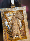 Diamond-Cut God of War (Guan Gong) Rectangular Pendant