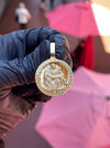 Diamond-Cut Michelangelo's Pietà Circular Pendant