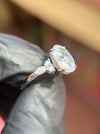 Marquise and Round Accent Hidden Halo Engagement Ring — original photograph 1