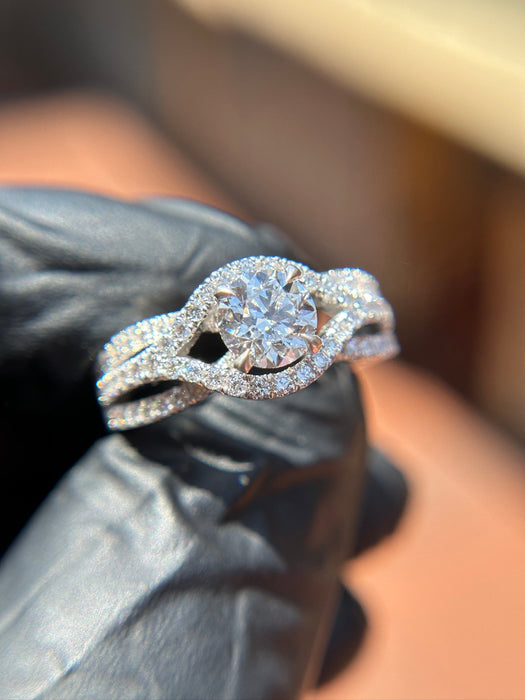 Twisted Pavé Solitaire Engagement Ring — original photograph 2