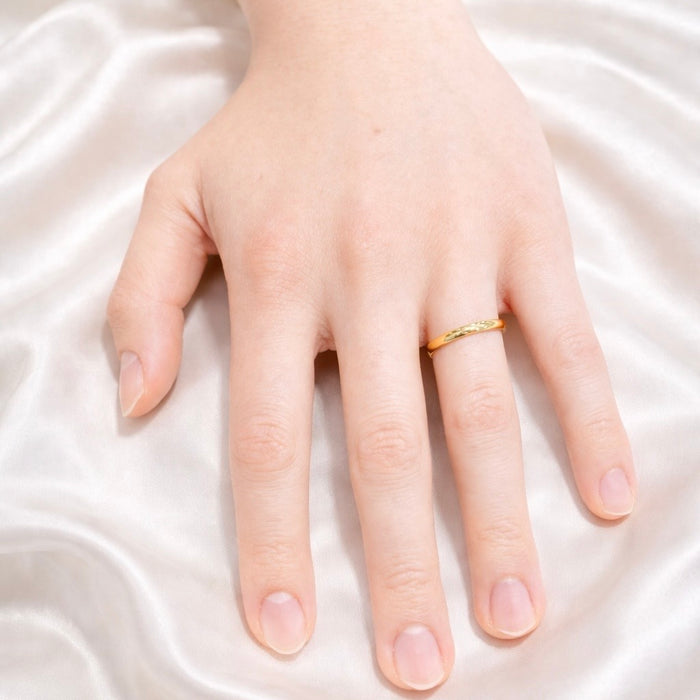 2MM 24K Yellow Gold Plain Ring