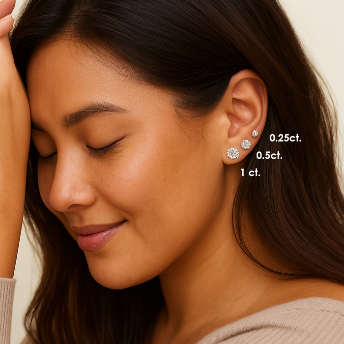 1ct Martini Round Diamond Solitaire Studs