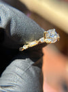 Alternating Baguette and Round Accent Milgrain Engagement Ring — original photograph 1